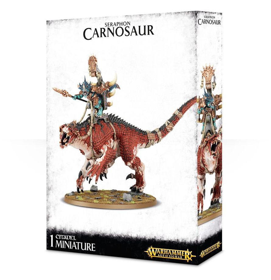 Saurus Oldblood / Scar-Veteran on Carnosaur / Skink Oracle on Troglodon