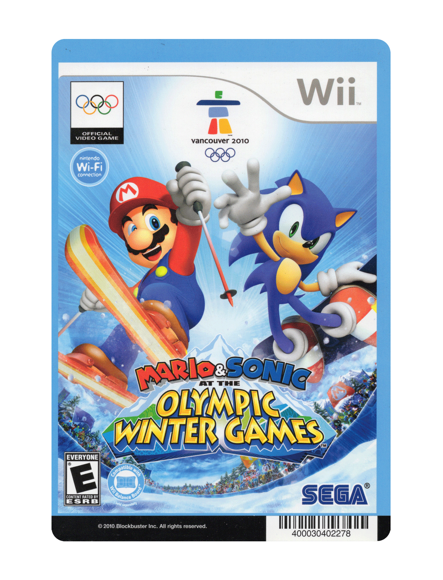 Blockbuster Video Placeholder Display Card (Mario & Sonic at the Olympic Winter Games - Wii)