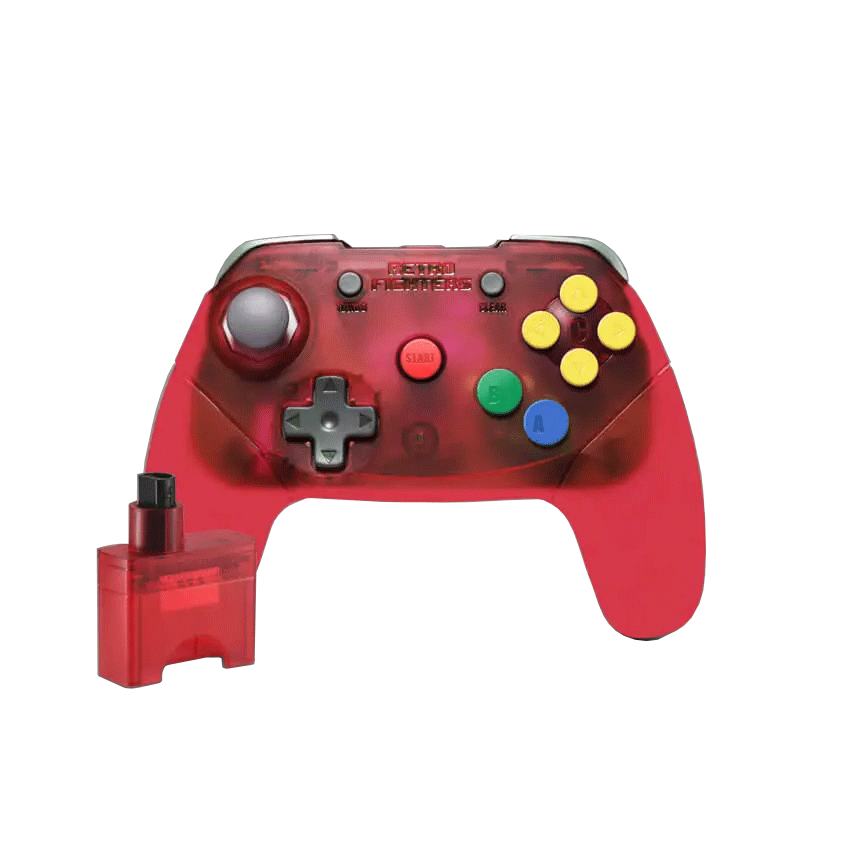 Brawler64 (Translucent Red) Wireless Edition Controller for N64