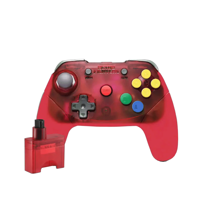 Brawler64 Wireless Edition Controller for N64 (Translucent Red)