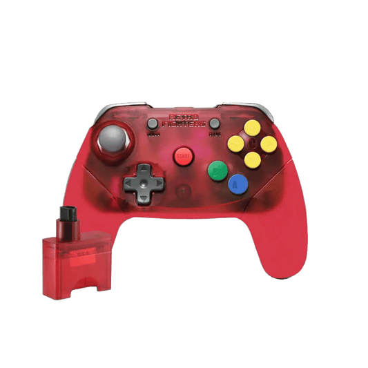 Brawler64 Wireless Edition Controller for N64 (Translucent Red)