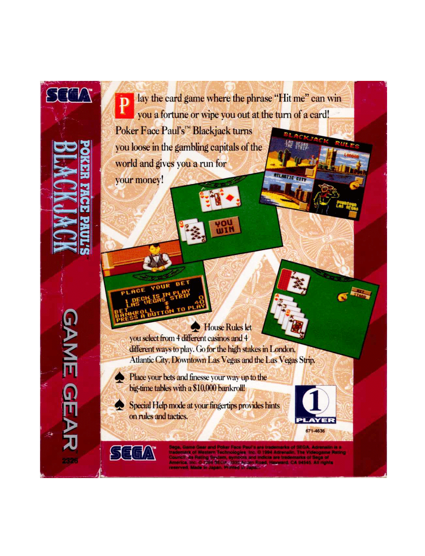 Poker Face Paul's Blackjack (cib)