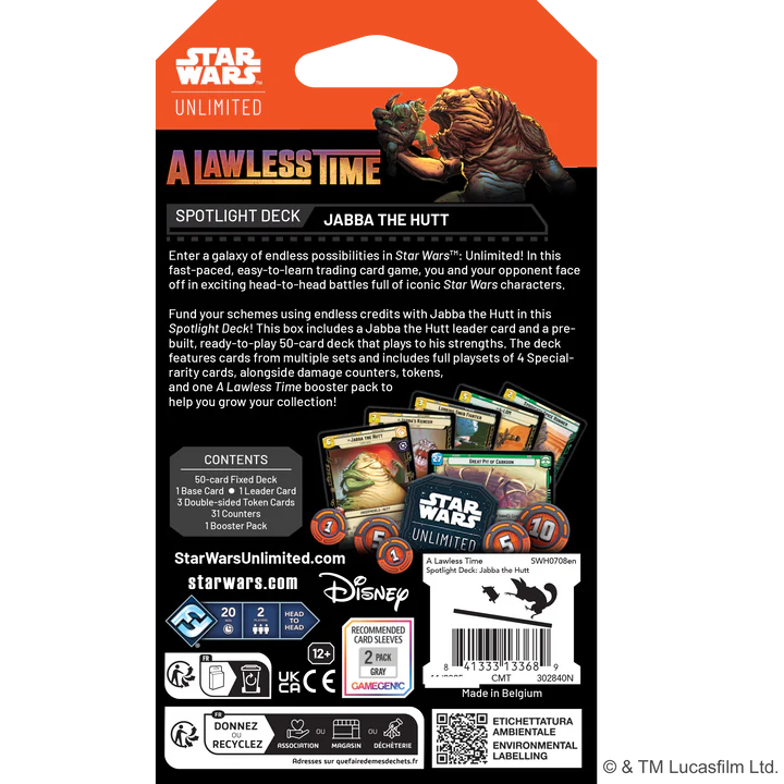 Star Wars Unlimited A Lawless Time Jabba the Hutt Spotlight Deck