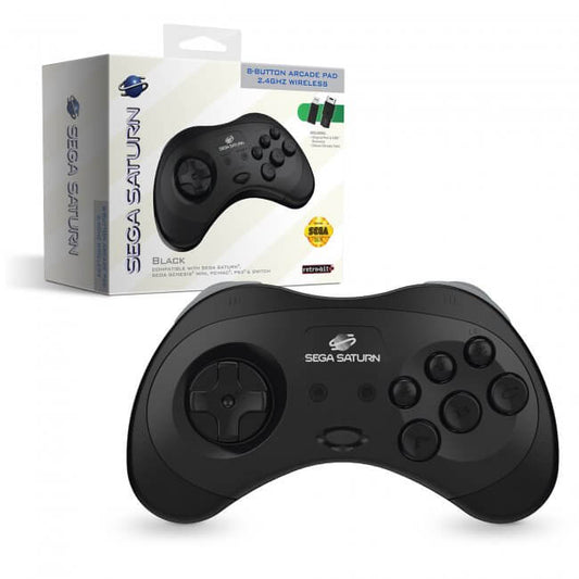 Wireless 2.4 GHz Controller for Sega Saturn® (Black)(Model 2)[Licensed]