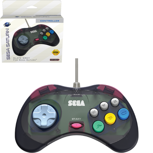 Wired "Cool Pad" Controller for Sega Saturn® (Clear Slate Gray)(Model 2)[Licensed]