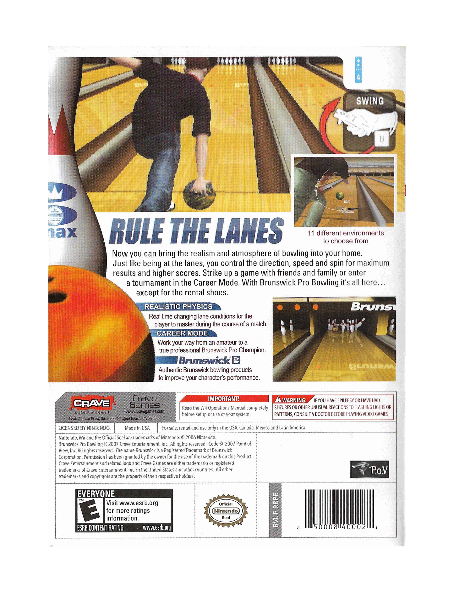 Brunswick Pro Bowling (cib)