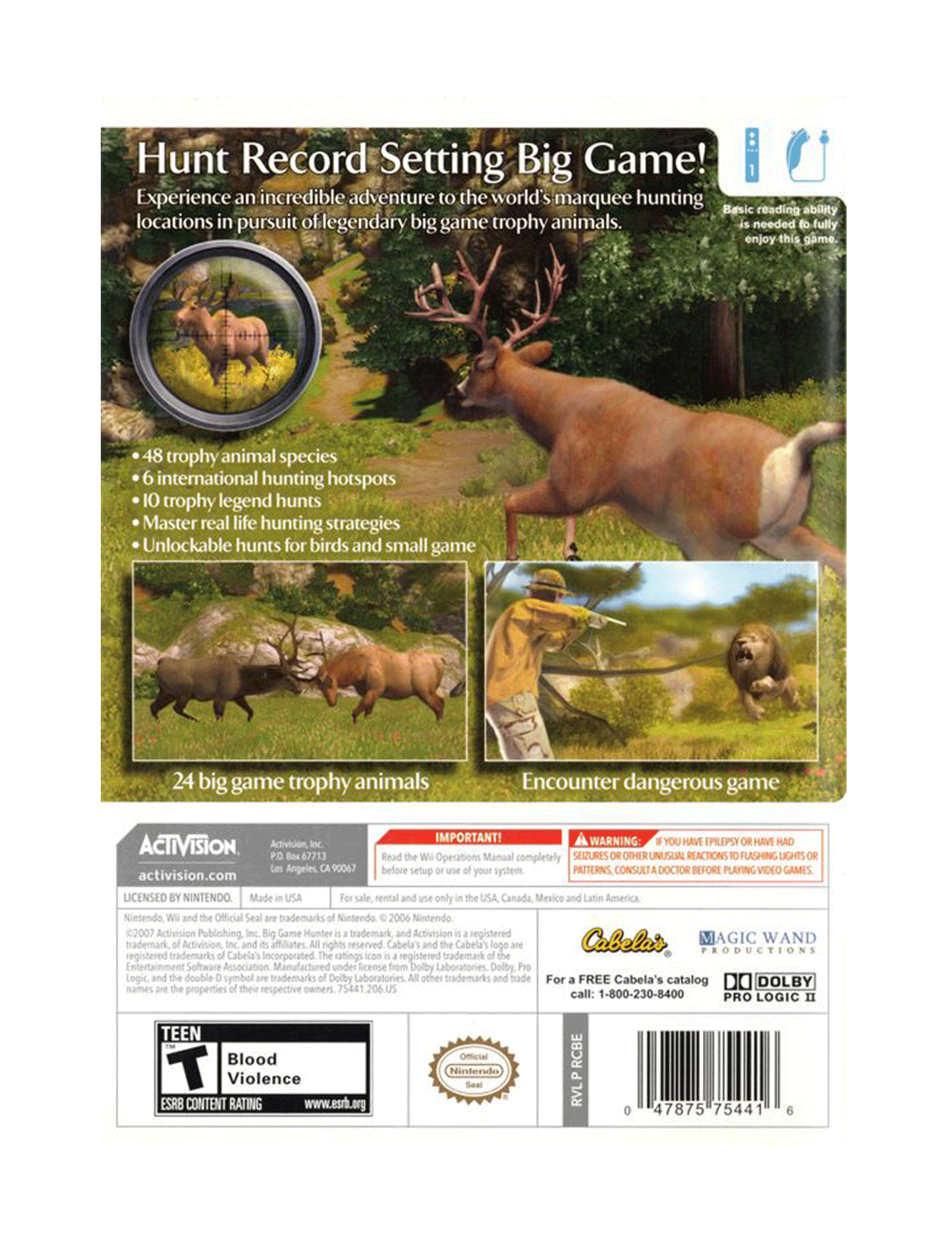 Cabela's Big Game Hunter (cib)