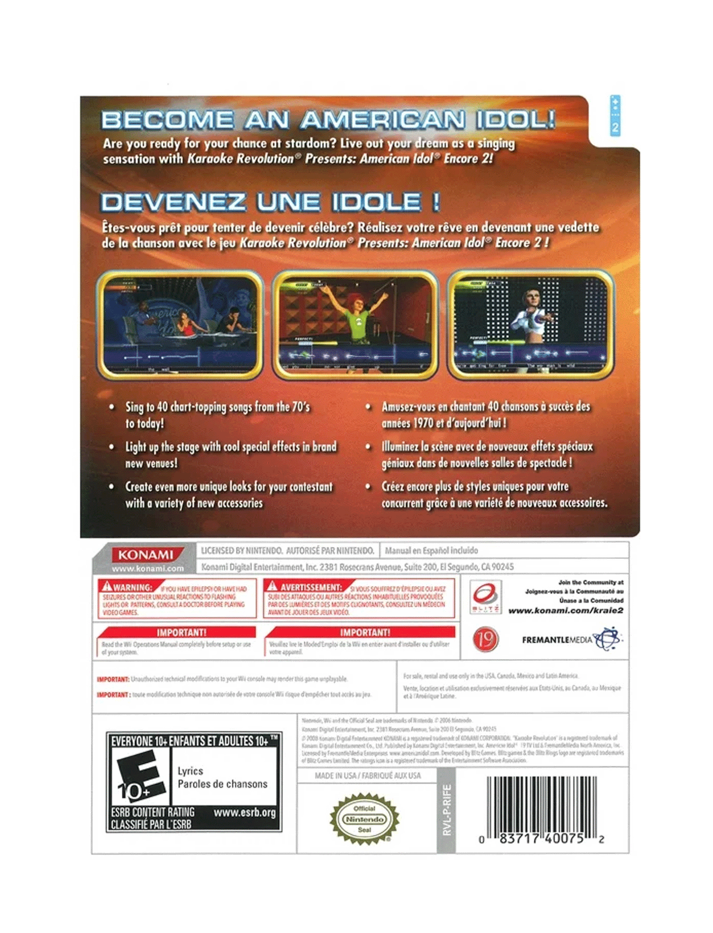 Karaoke Revolution Presents American Idol Encore 2 (cib)