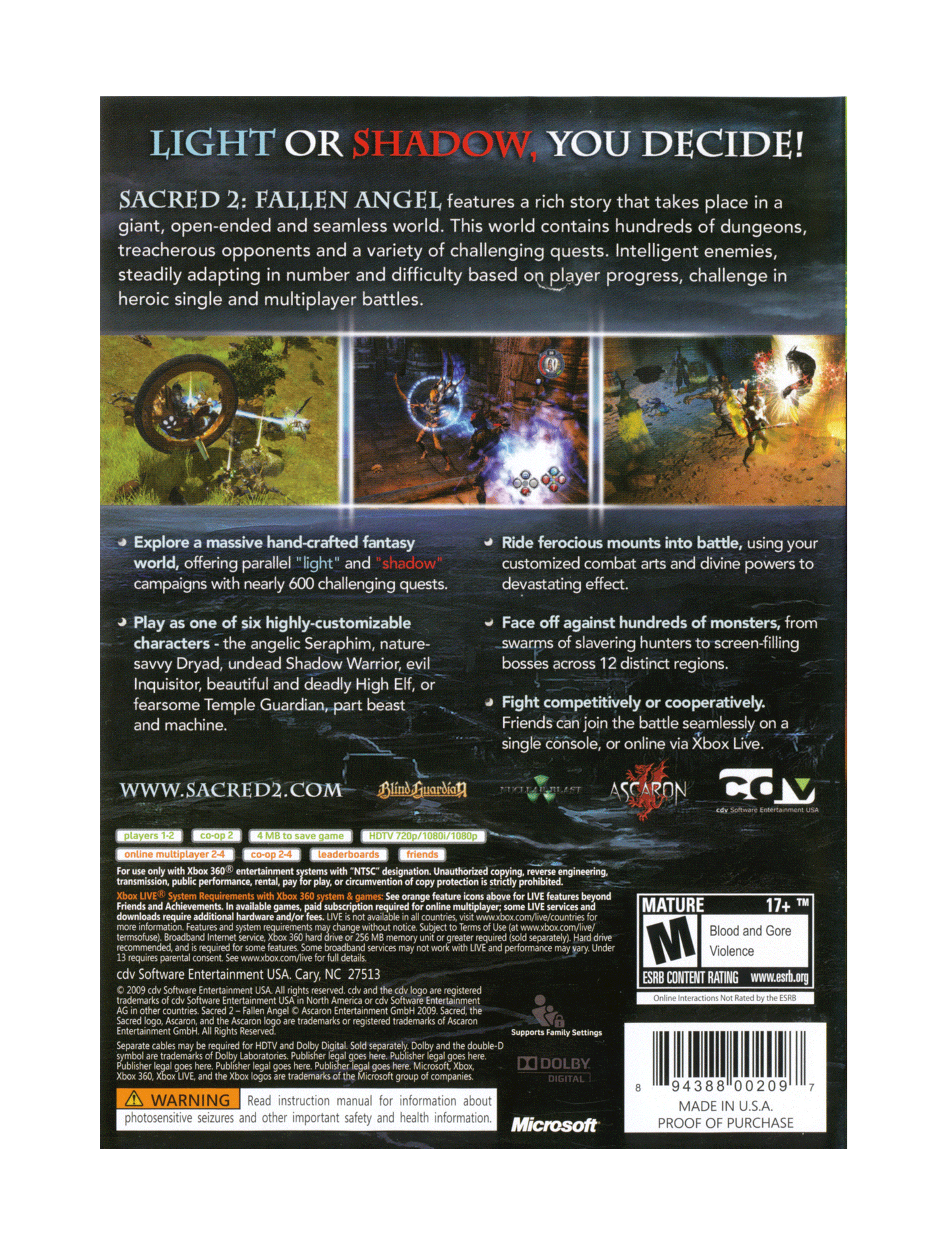 Sacred 2 Fallen Angel (cib)