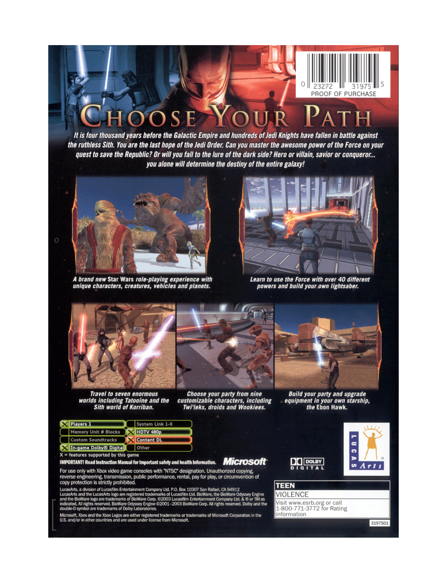 Star Wars Knights of the Old Republic (cib)