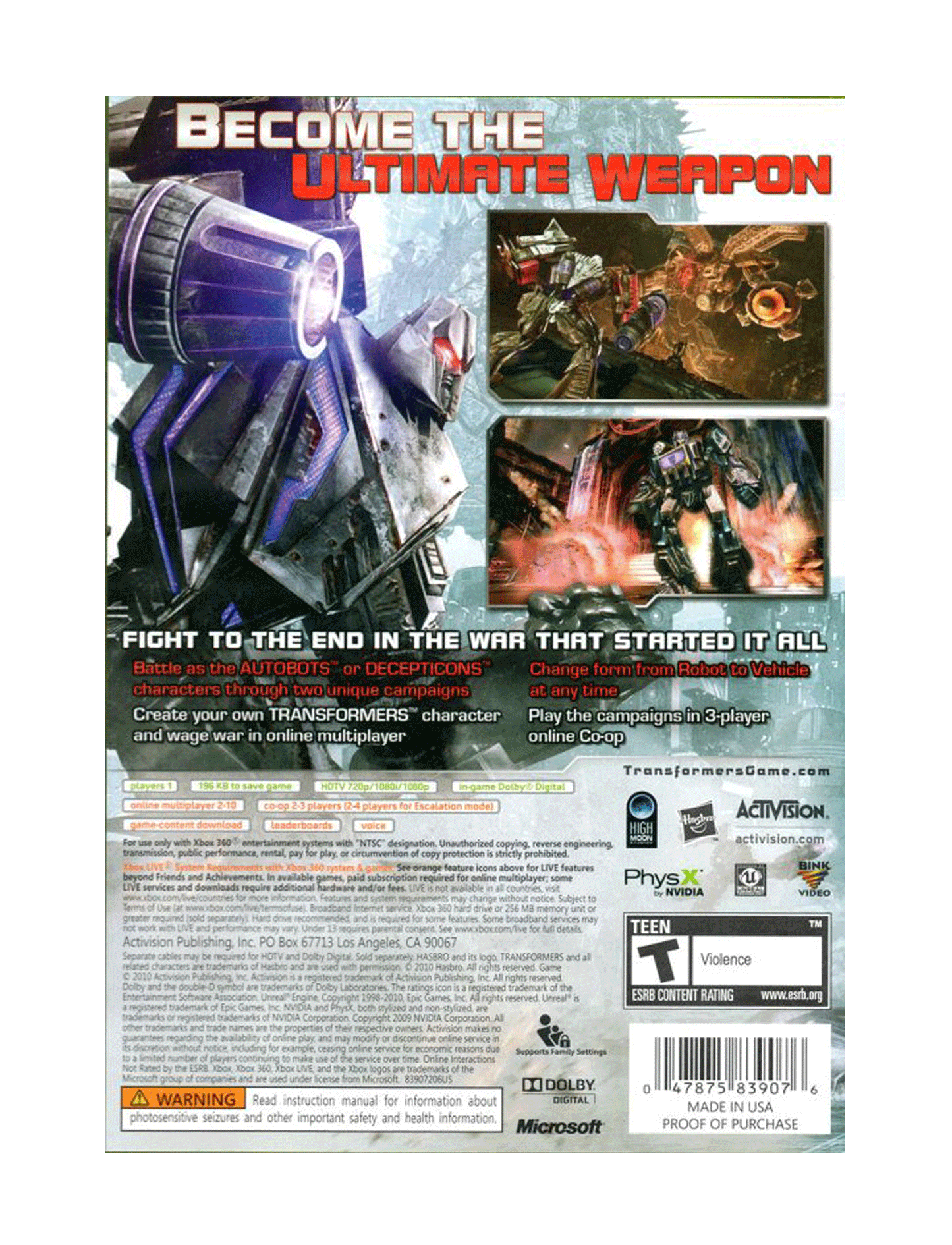 Transformers War for Cybertron (cib)
