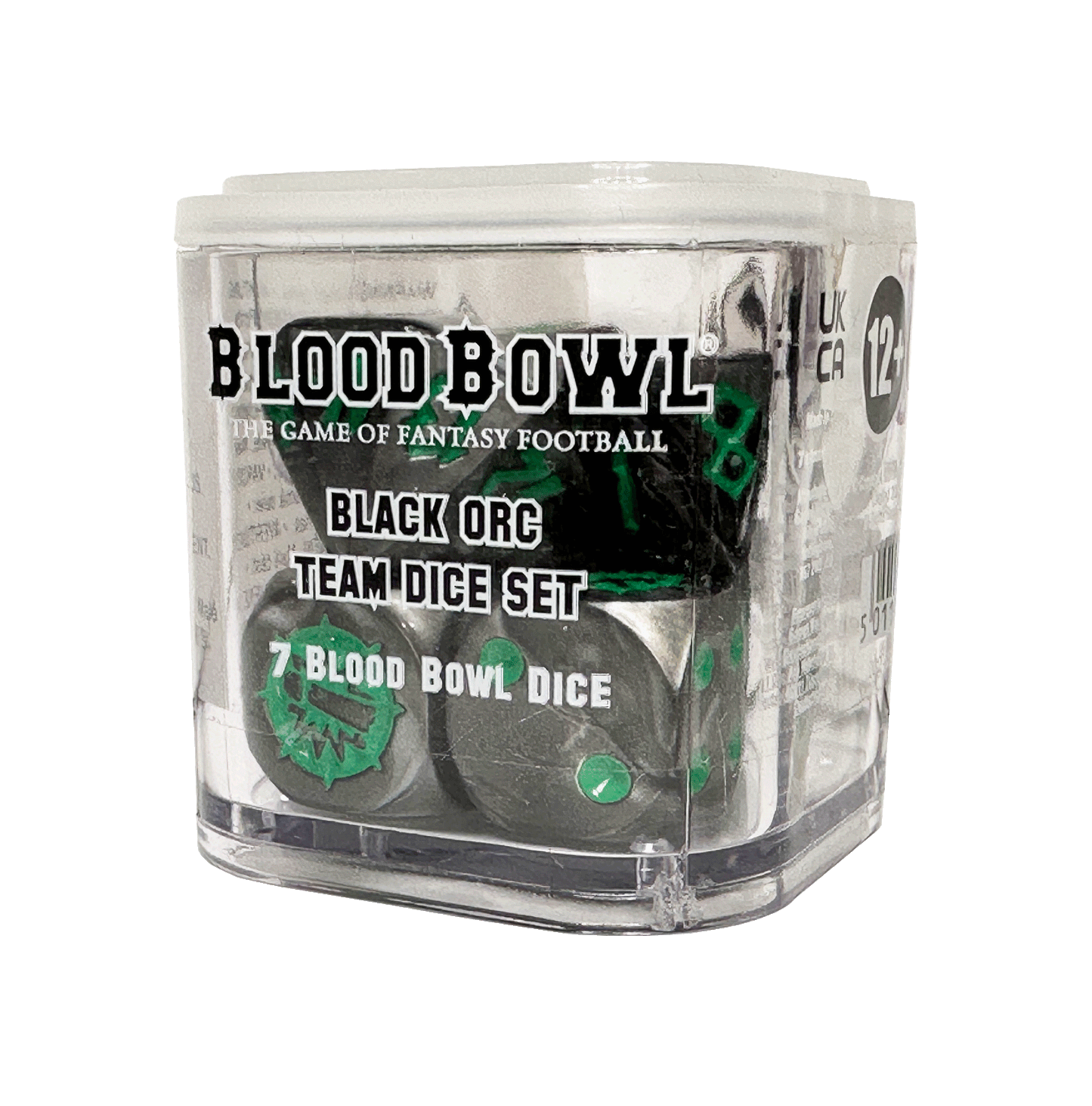 Blood Bowl - Black Ork Team Dice Set (7 Dice)