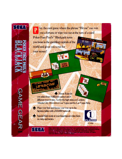 Poker Face Paul's Blackjack (cib)