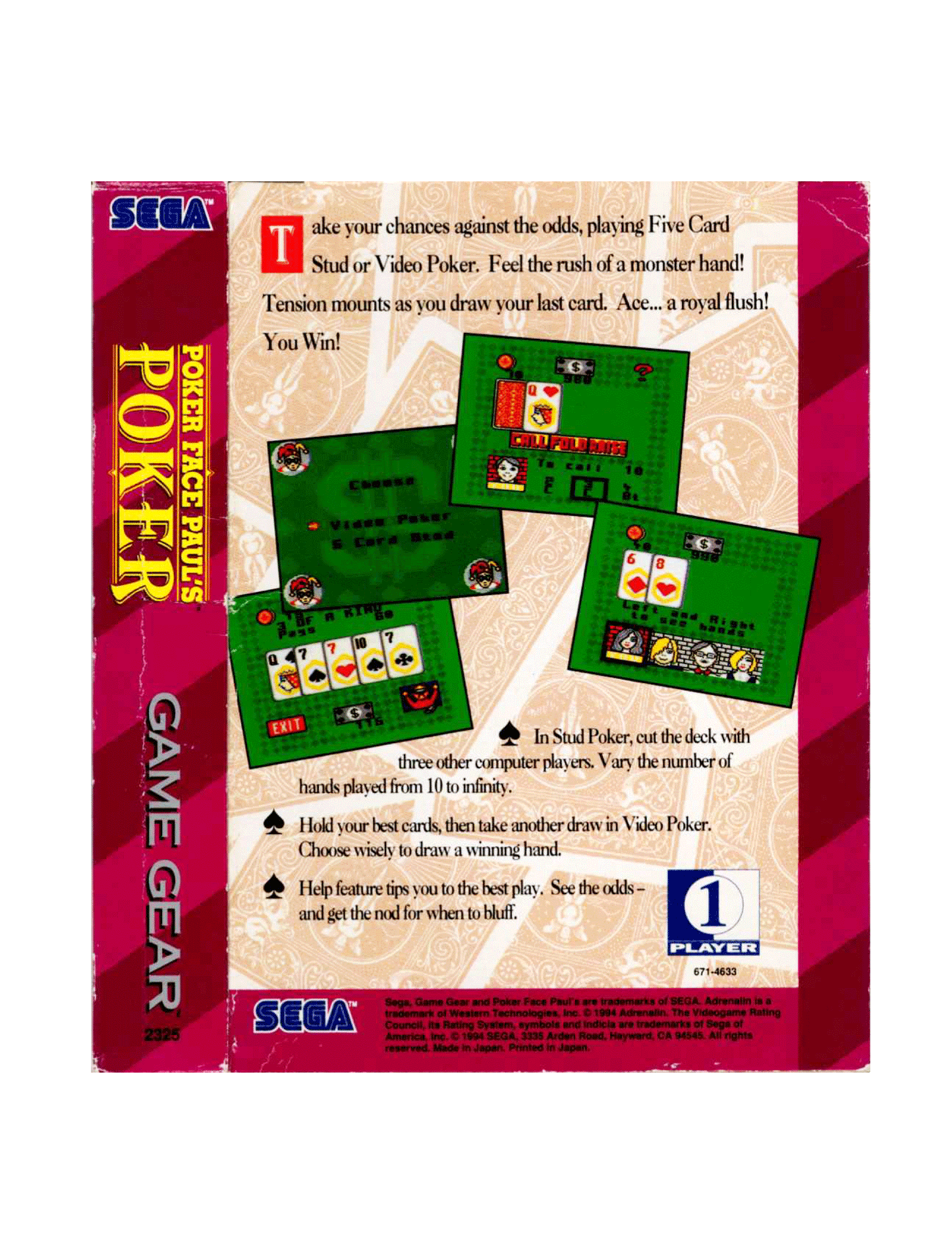 Poker Face Paul's Poker (cib)