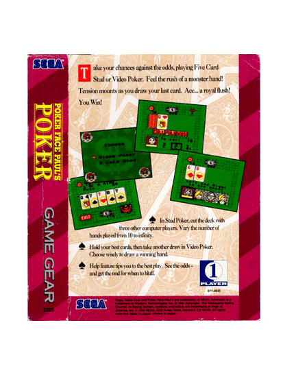 Poker Face Paul's Poker (cib)