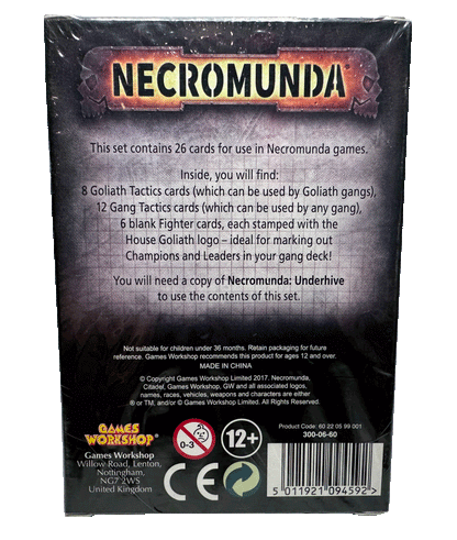 Necromunda Goliath Gang Tactics Cards (26 Cards)