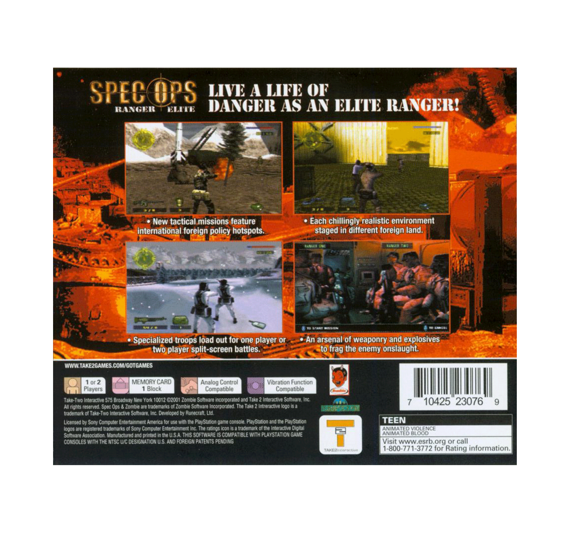 Sony Playstation 1 PS1 PAL Spec Ops : Ranger Elite PAL Fr Complet - Collection Sony Playstation 1 PS1 PAL Spec Ops : Ranger Elite PAL Fr Complet - Collection