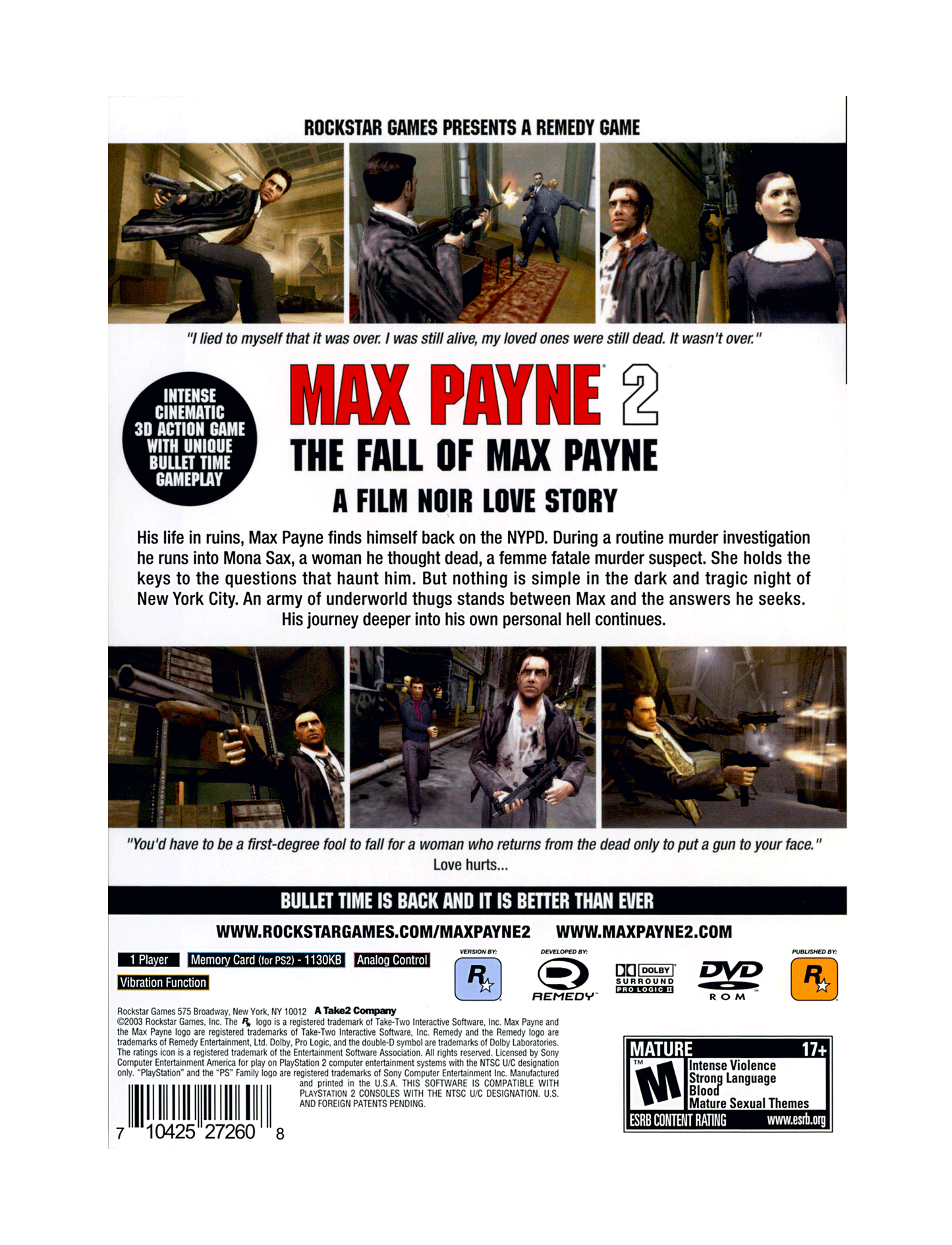 Max Payne 2 The Fall Of Max Payne (cib)
