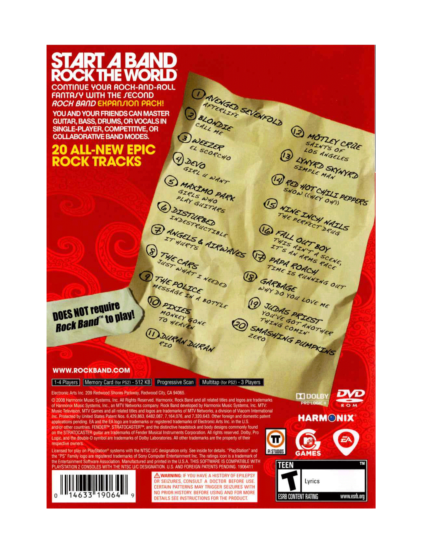 Rock Band Track Pack Volume 2 (cib)