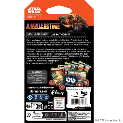 Star Wars Unlimited A Lawless Time Jabba the Hutt Spotlight Deck