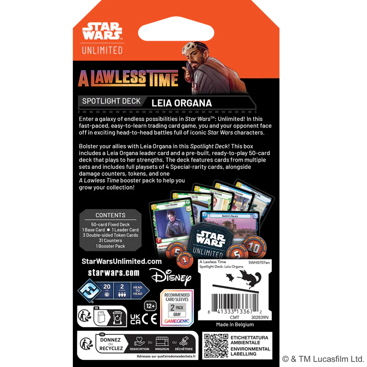 Star Wars Unlimited A Lawless Time Leia Organa Spotlight Deck