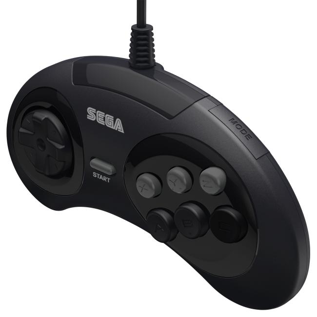 6-Button Wired Arcade Pad Controller for Sega Genesis® (Black) [Licensed]