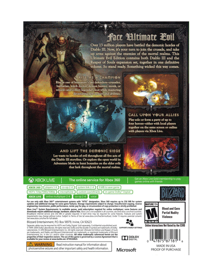 Diablo III Reaper of Souls Ultimate Evil Edition (cib)