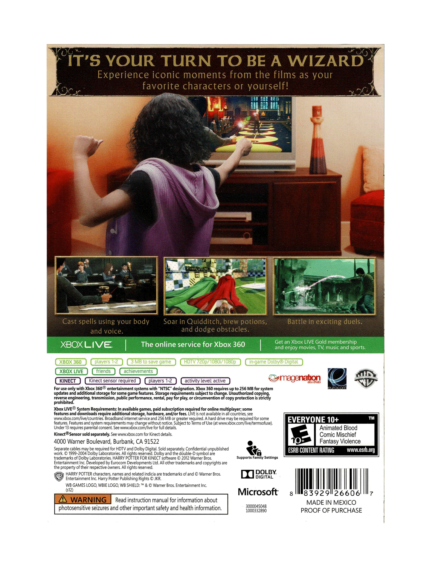 Harry Potter for Kinect (cib)