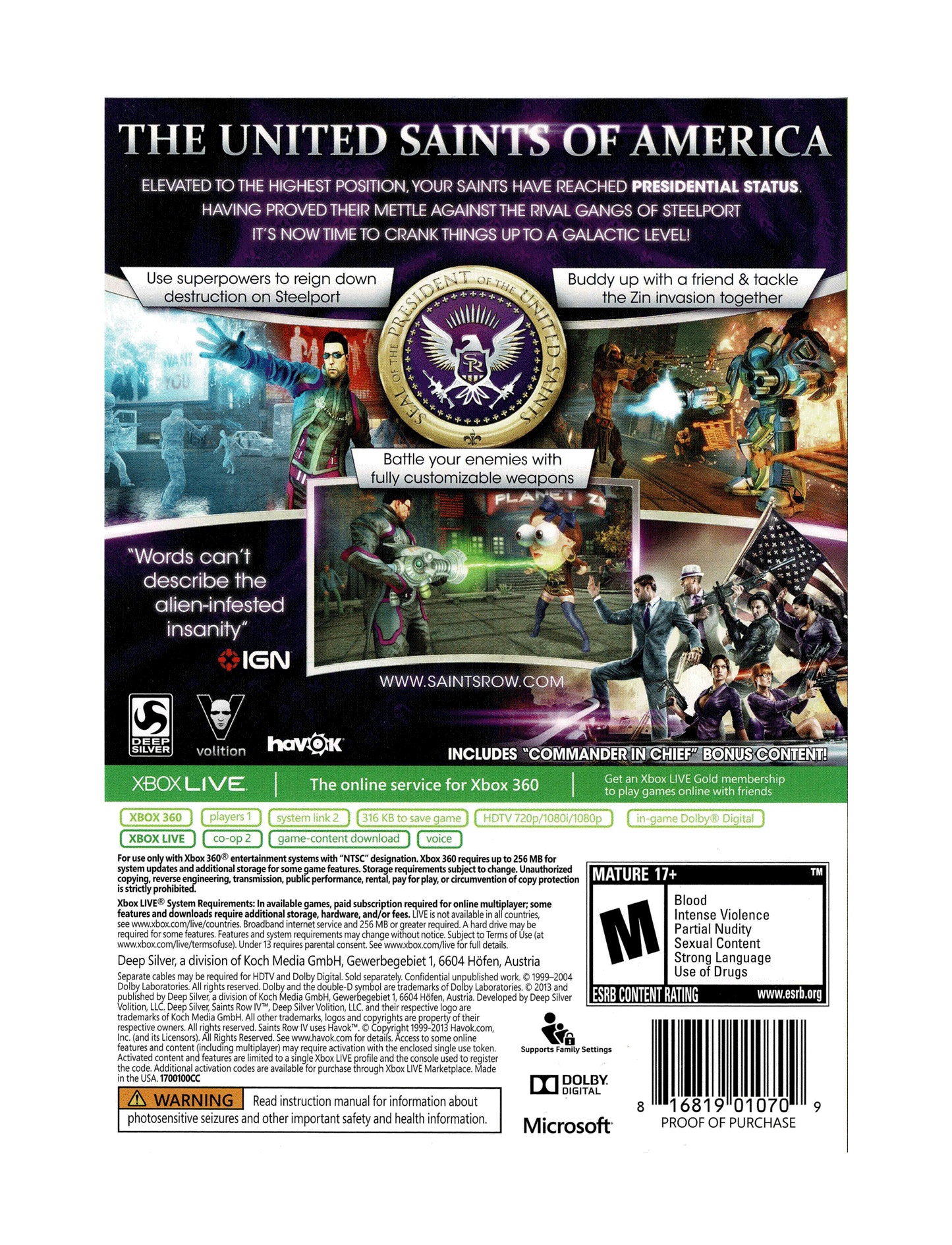 Saints Row IV Commander in Chief Edition (cib)