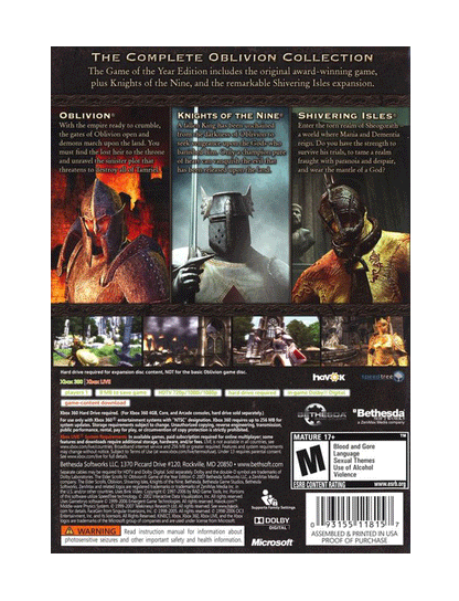 The Elder Scrolls IV Oblivion Game of the Year Edition (cib)