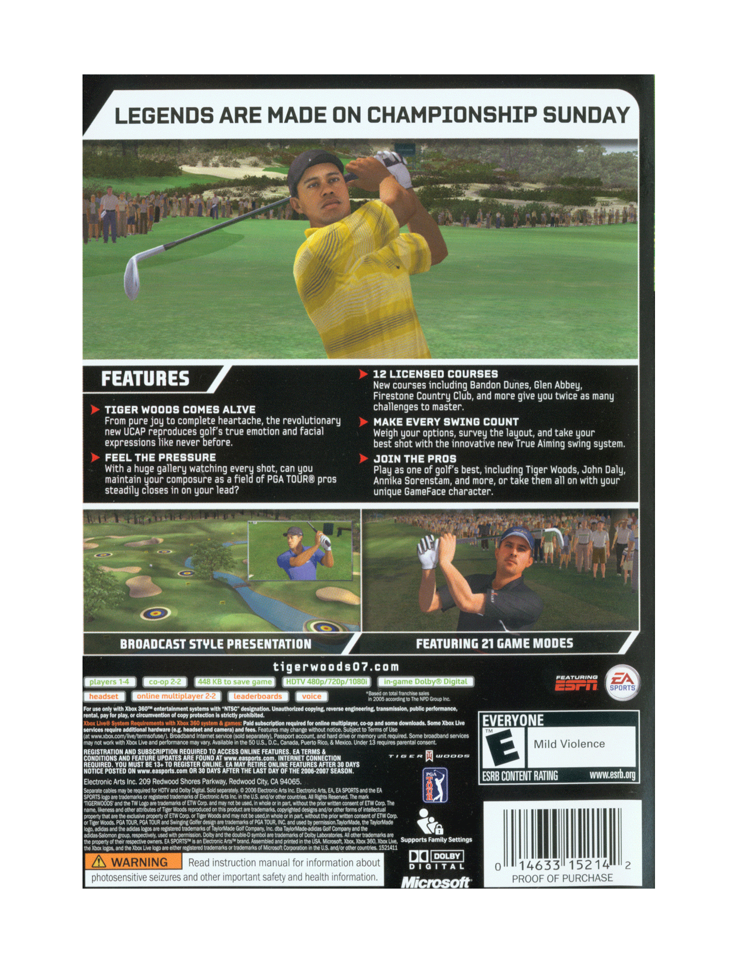 Tiger Woods PGA Tour 07 (cib)