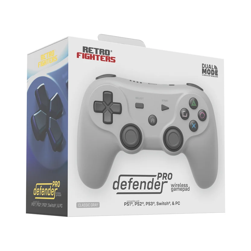 Defender Pro (Gray) Wireless Controller for PS1®/ PS2®/ PS3®/ PS Classic/ Switch/ PC