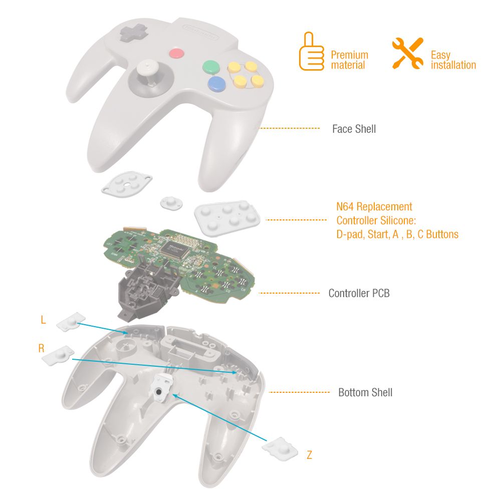 Silicone Replacement Pads for N64 Controllers